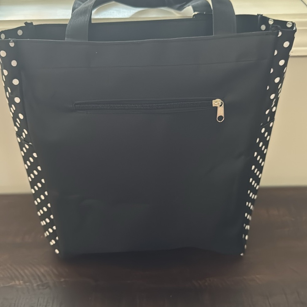 Hello Kitty For Emma Lg Canvas Shoulder Bag Tote Bag W/2 Satin Bows NWT - Picture 10 of 13